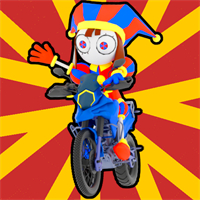 Skill Test: Pomni On A Motorcycle Game